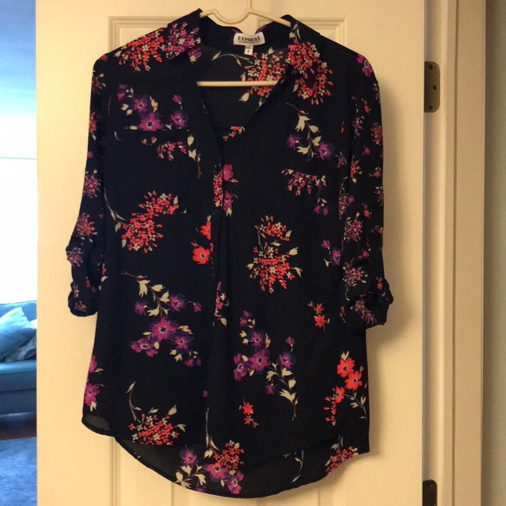 Express original fit portofino shirt floral